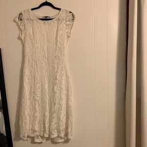 Ivory lace midi dress